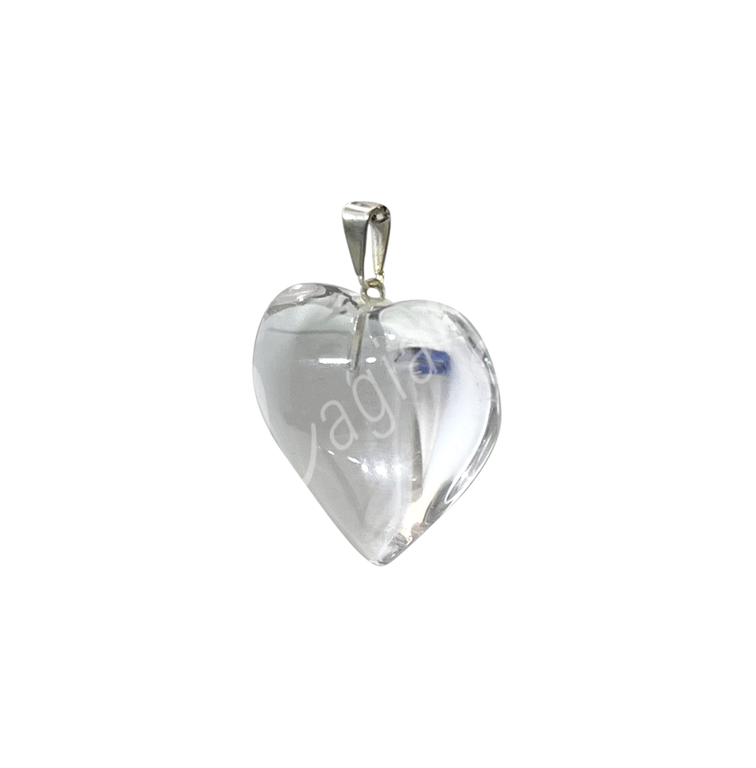 Pendant Heart Crystal Quartz 1″