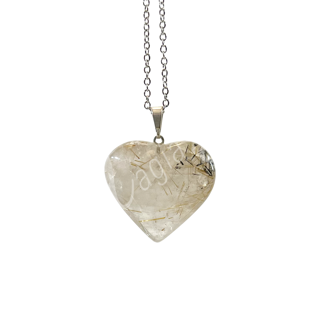 Pendant Heart Rutilated Quartz 0.75″