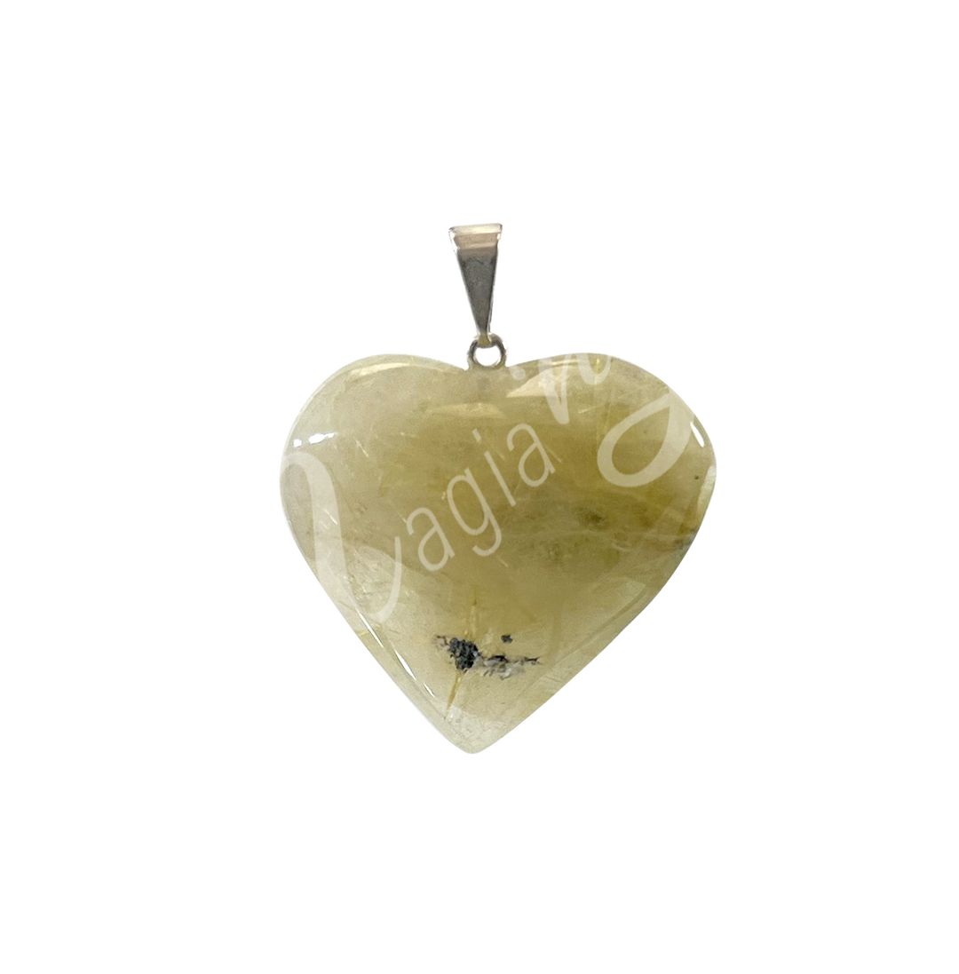 Pendant Heart Rutilated Quartz 0.75″