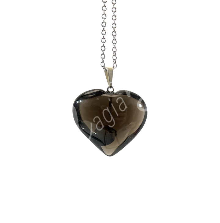 Pendant Heart Smoky Quartz 0.75″