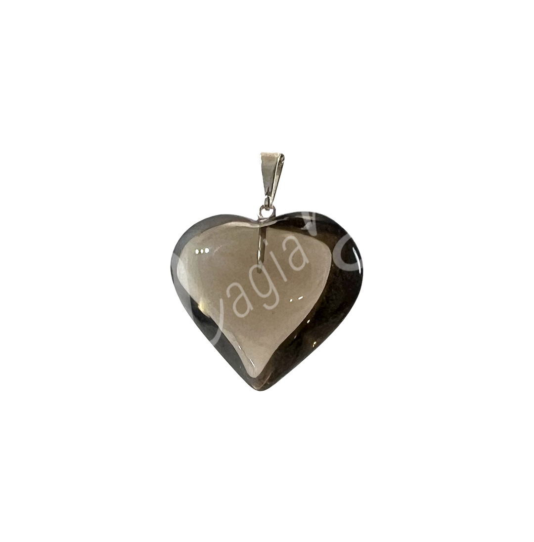 Pendant Heart Smoky Quartz 0.75″