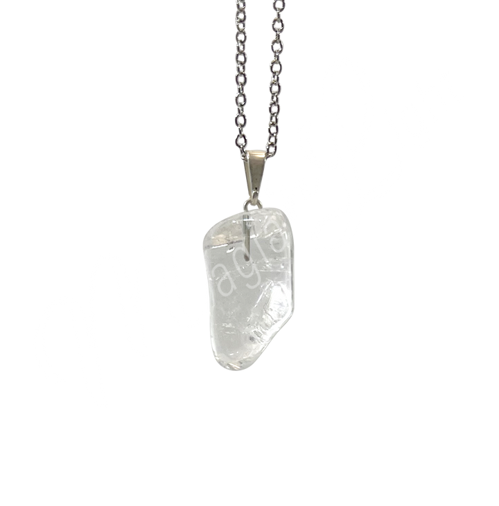 Pendant Tumbled Stone Crystal Quartz 1.25-1.75″