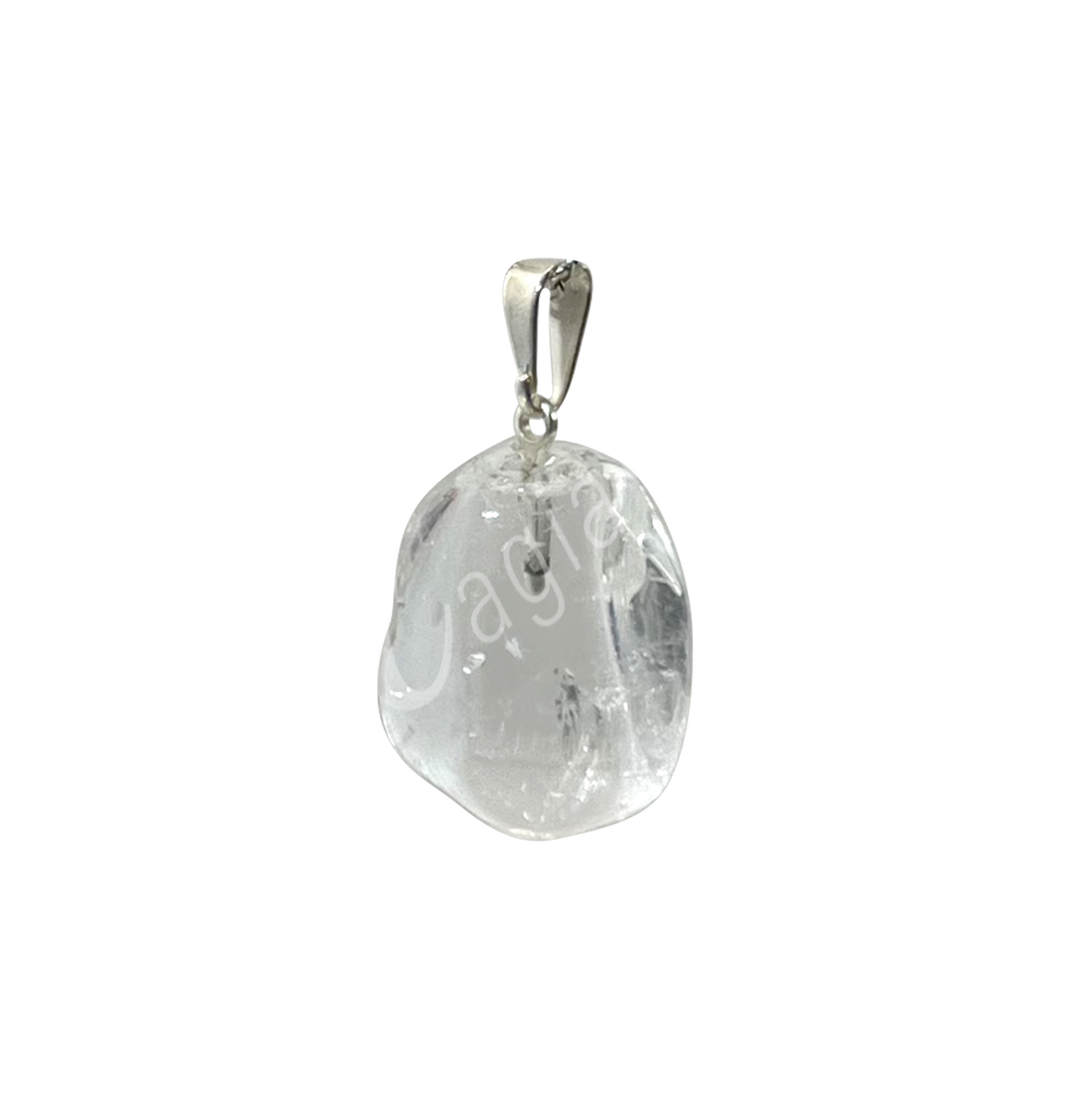 Pendant Tumbled Stone Crystal Quartz 1.25-1.75″