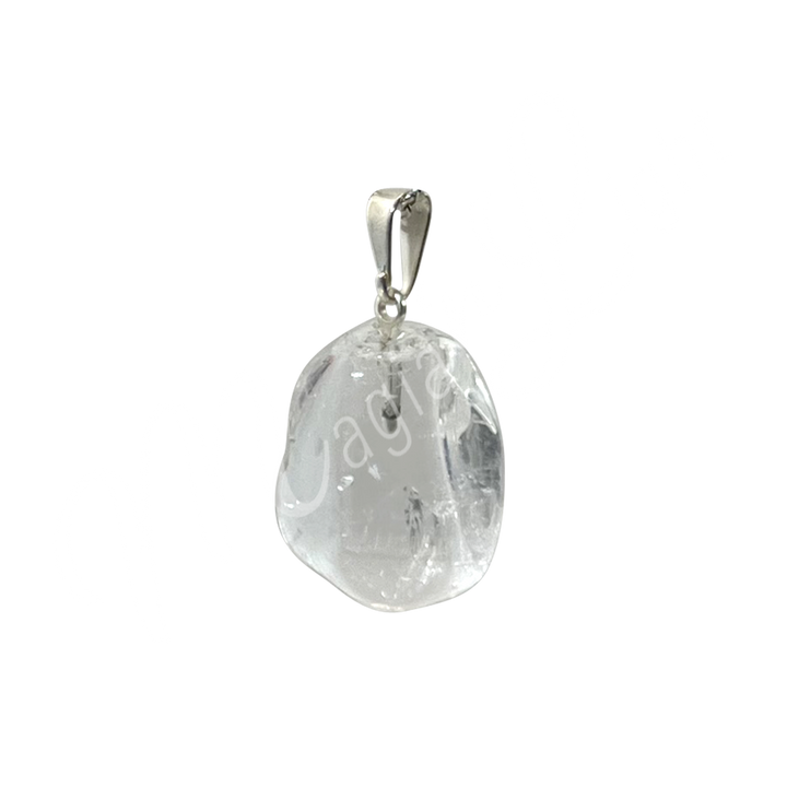 Pendant Tumbled Stone Crystal Quartz 1.25-1.75″