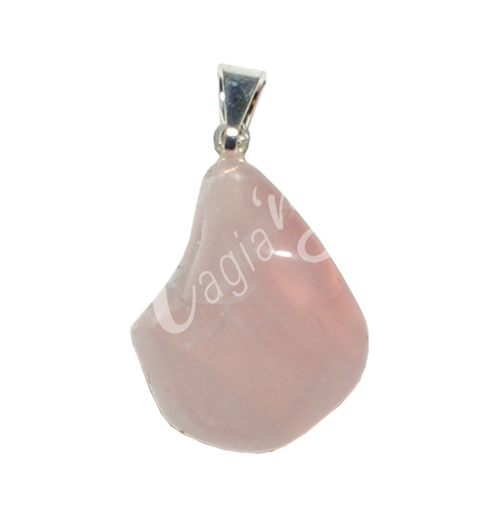 Colgante Piedra Rodada Cuarzo Rosa 1.25-1.75″