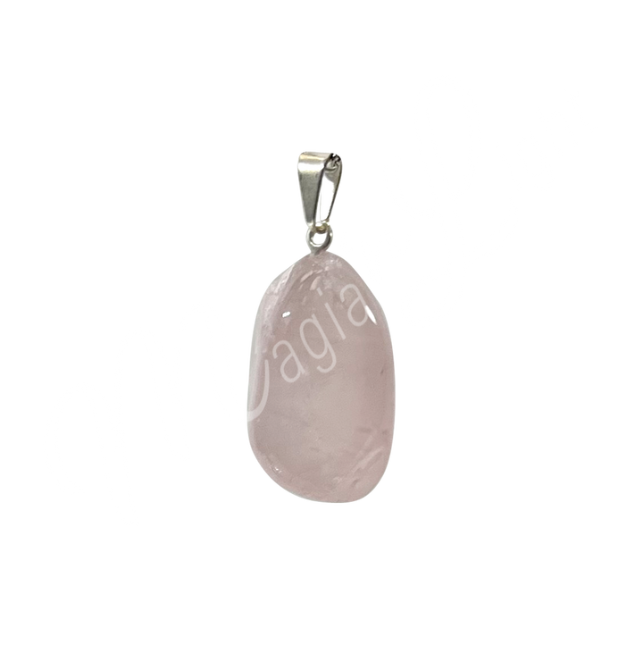 Colgante Piedra Rodada Cuarzo Rosa 1.25-1.75″