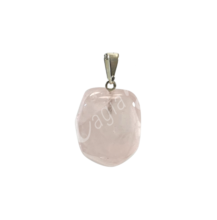 Colgante Piedra Rodada Cuarzo Rosa 1.25-1.75″