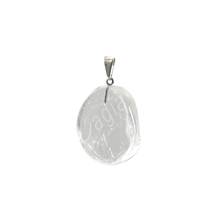 Pendant Slice Crystal Quartz 1″