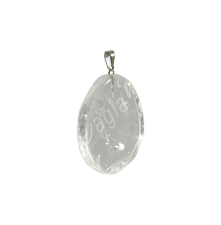 Pendant Slice Crystal Quartz 1″