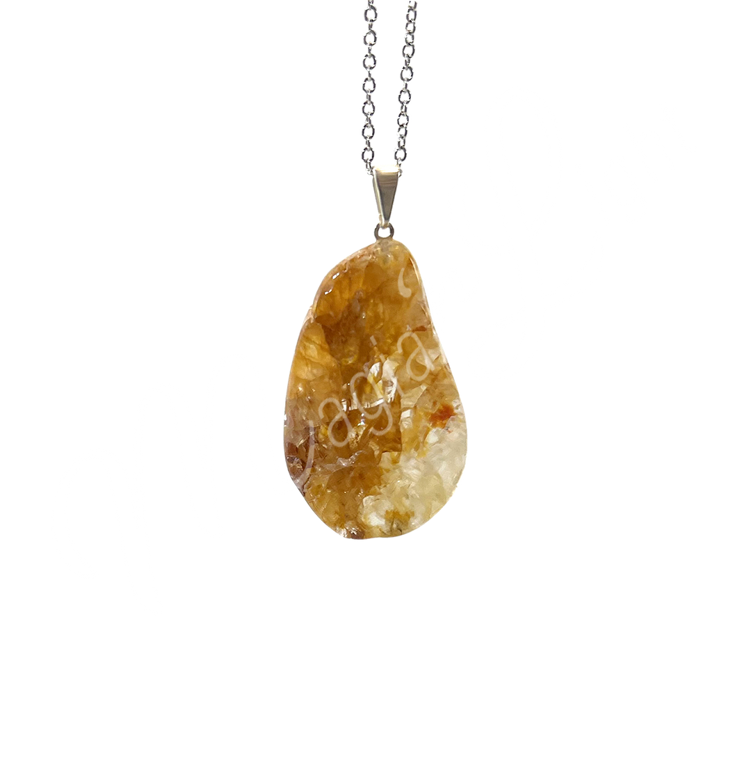 Pendant Slice Golden Healer Quartz 1.25″