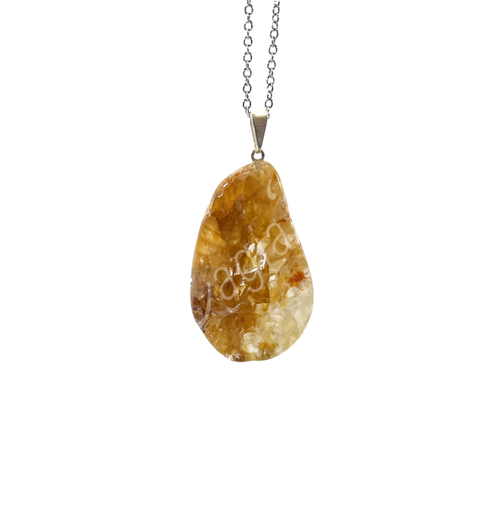 Pendant Slice Golden Healer Quartz 1.25″