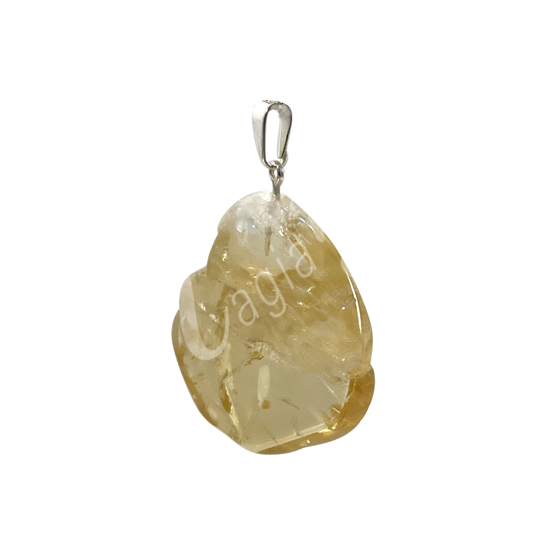Pendant Slice Citrine 1″