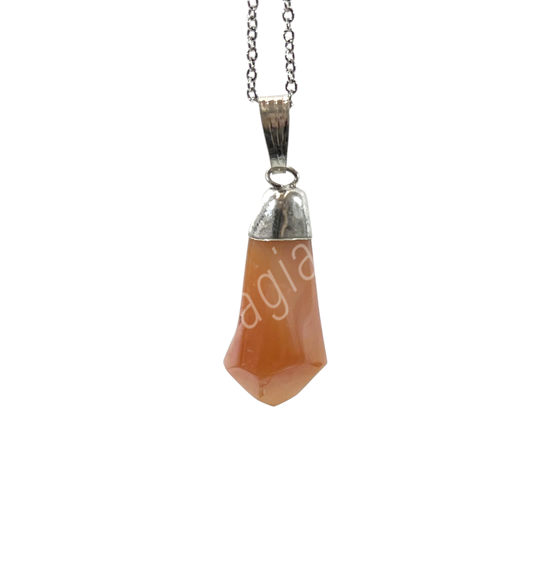 Pendant Diamond Shape Carnelian 1-1.75″
