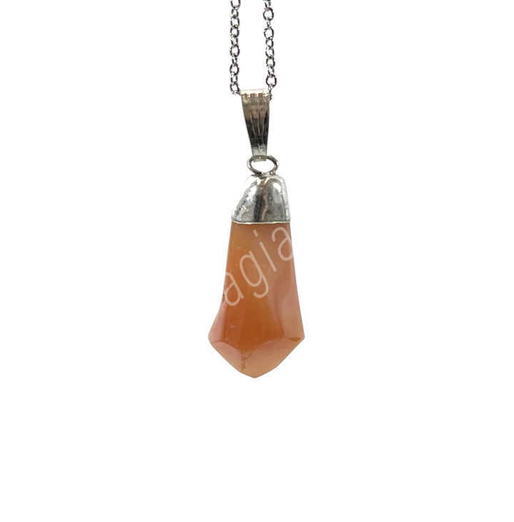 Pendant Diamond Shape Carnelian 1-1.75″