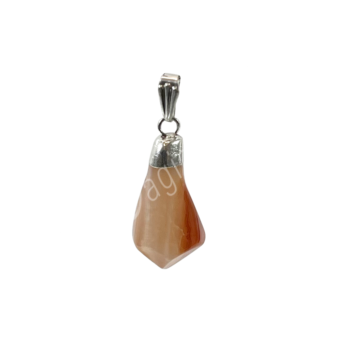 Pendant Diamond Shape Carnelian 1-1.75″
