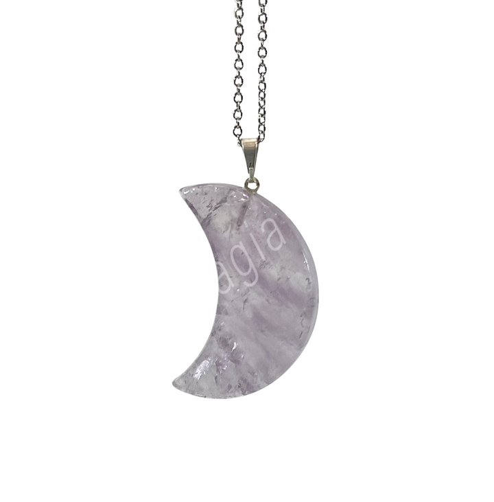 Pendant Moon Amethyst 1.4"