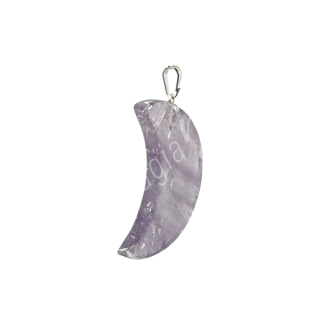 Pendant Moon Amethyst 1.4"