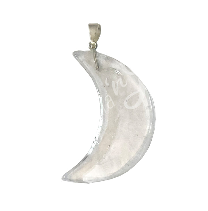 Pendant Moon Crystal Quartz 1.25-1.5"