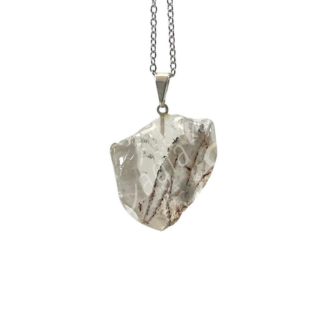 Pendant Tumbled Stone Amphibol Quartz 1.25-1.5"