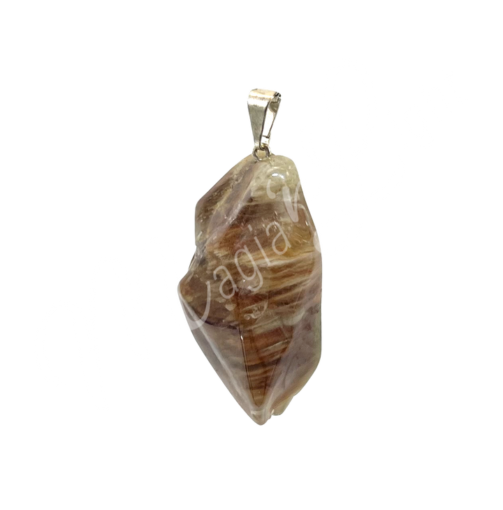 Pendant Tumbled Stone Amphibol Quartz 1.25-1.5"