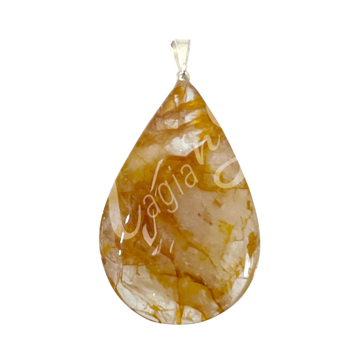 Pendant Drop Golden Healer Quartz 35-45 mm