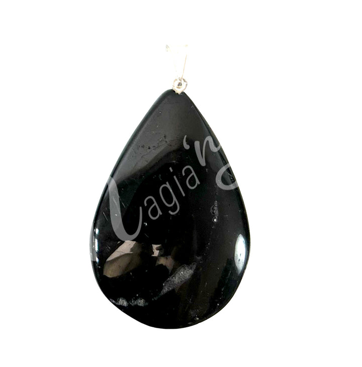 Pendant Drop Black Tourmaline 1.75-2"