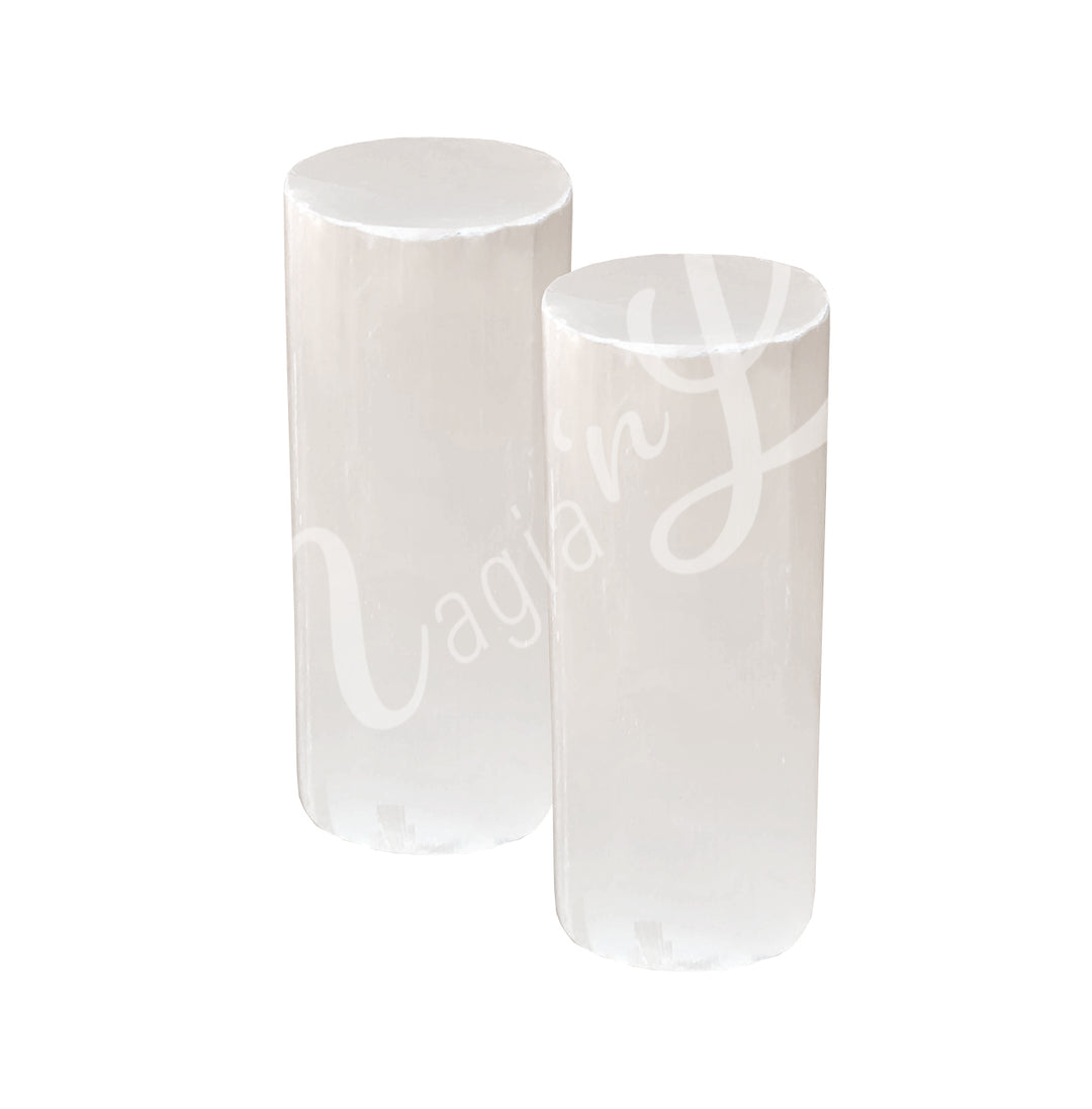 Meditation Charger Cylinder Selenite, White (PK 2) 1.5″DIA X 4″H