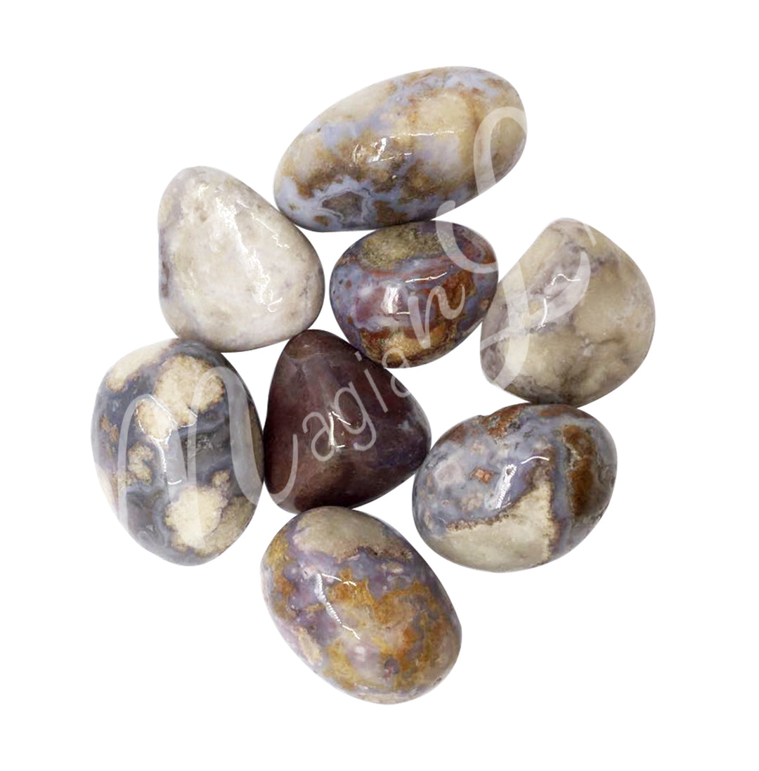 Tumbled Stone Blue Cherry Blossom Agate 20-30mm