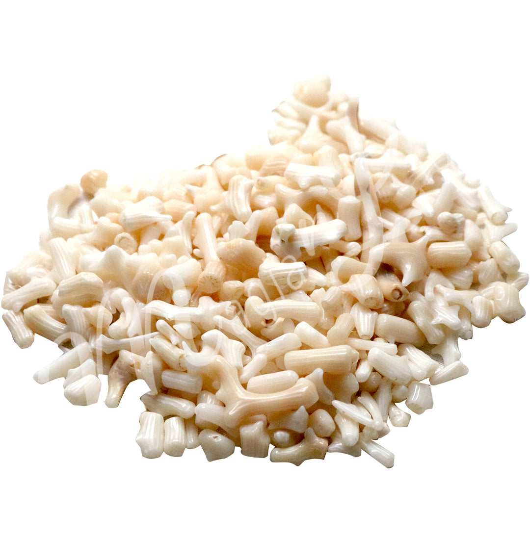 CHIPS STONES CORAL, WHITE BAMBOO (0.2 LB) 5-7 MM