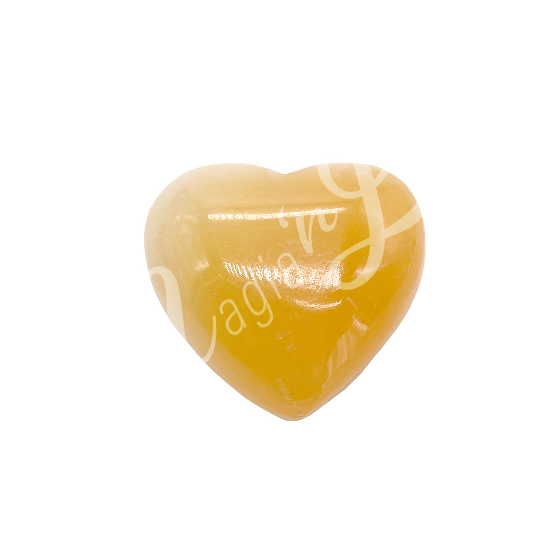 Heart Yellow Calcite 1.5 X 1.75″