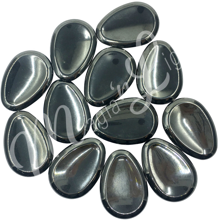 WORRY STONE HEMATITE MAGNETIC 1.5-1.75″