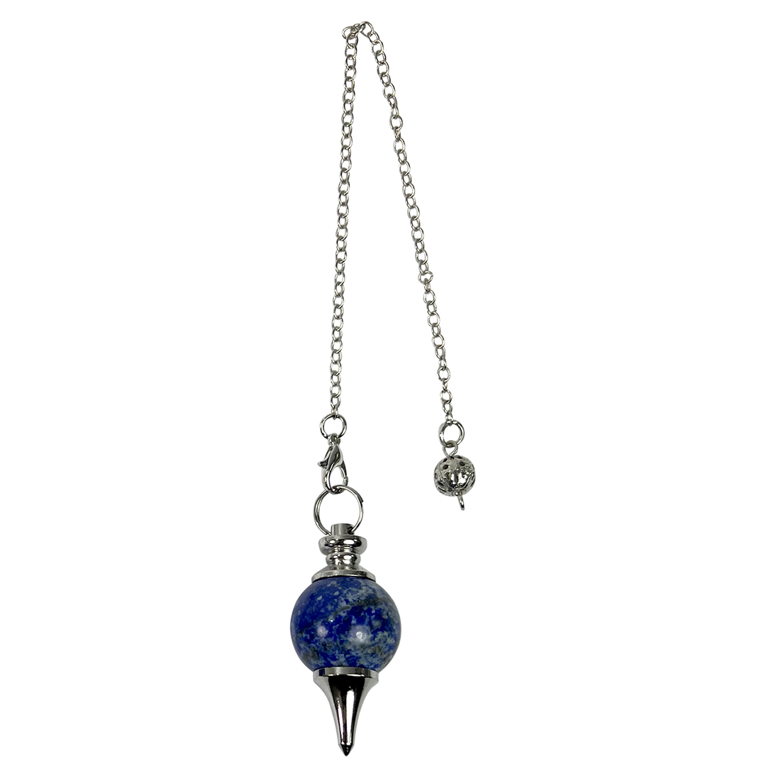 Pendulum Lapis Lazuli Ball with Plain Chain 9″L