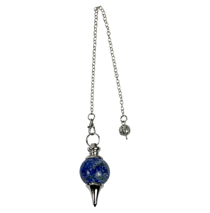 Pendulum Lapis Lazuli Ball with Plain Chain 9″L