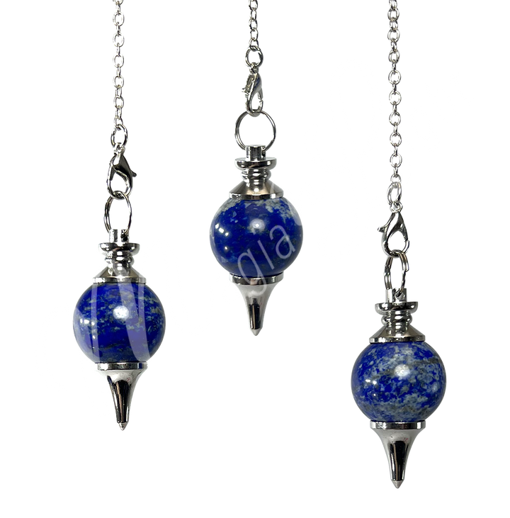 Pendulum Lapis Lazuli Ball with Plain Chain 9″L