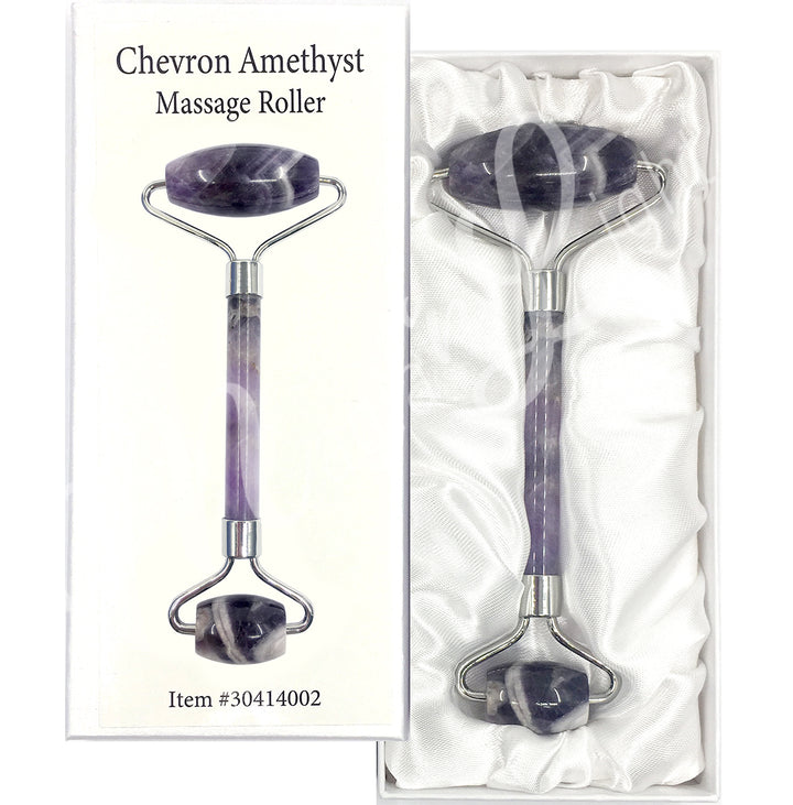 Massage Roller Chevron Amethyst 5″L