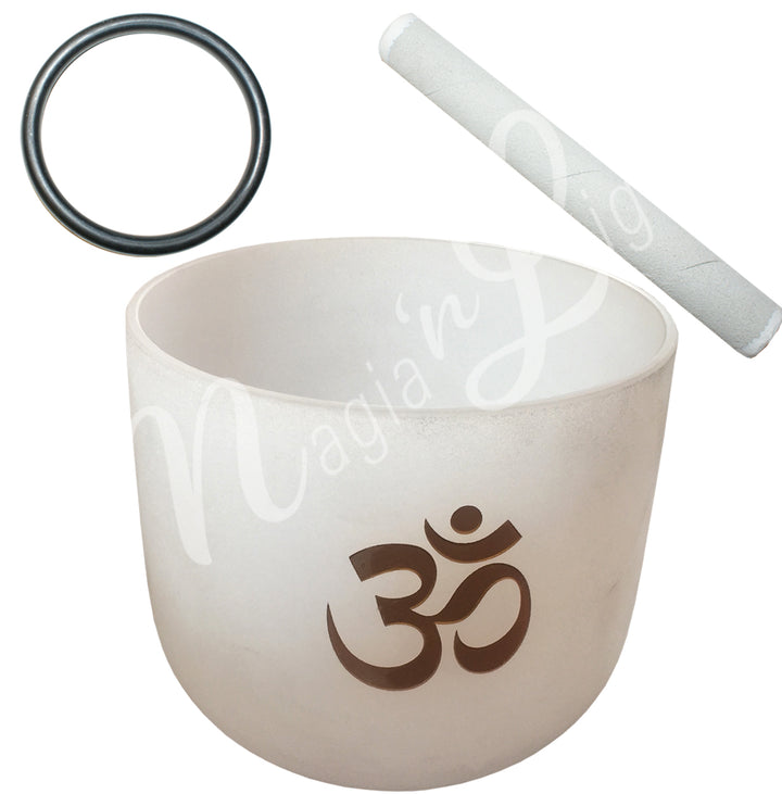 SINGING BOWL CRYSTAL FROSTED WHITE OM 10"