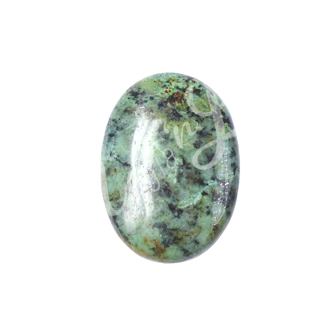 PALM STONE TURQUOISE, AFRICAN 1.25″ X 1.75″