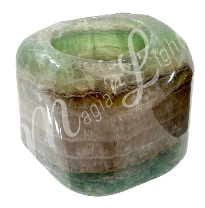 Tealight Holder Fluorite Polished 2.5"