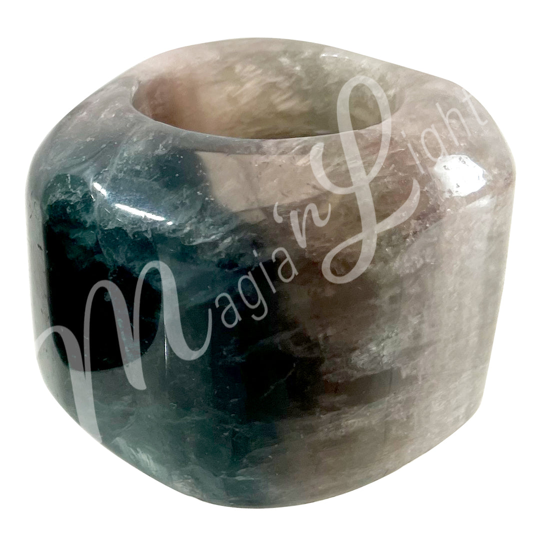 Tealight Holder Fluorite Full Polished 2.5"