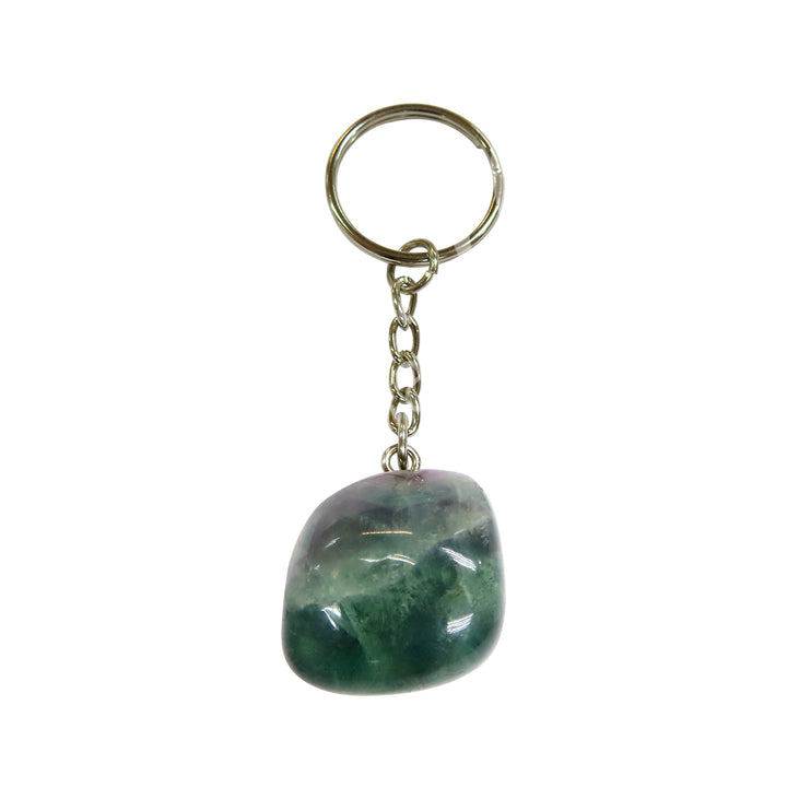 Keychain Tumbled Stone Fluorite 3-3.5"L