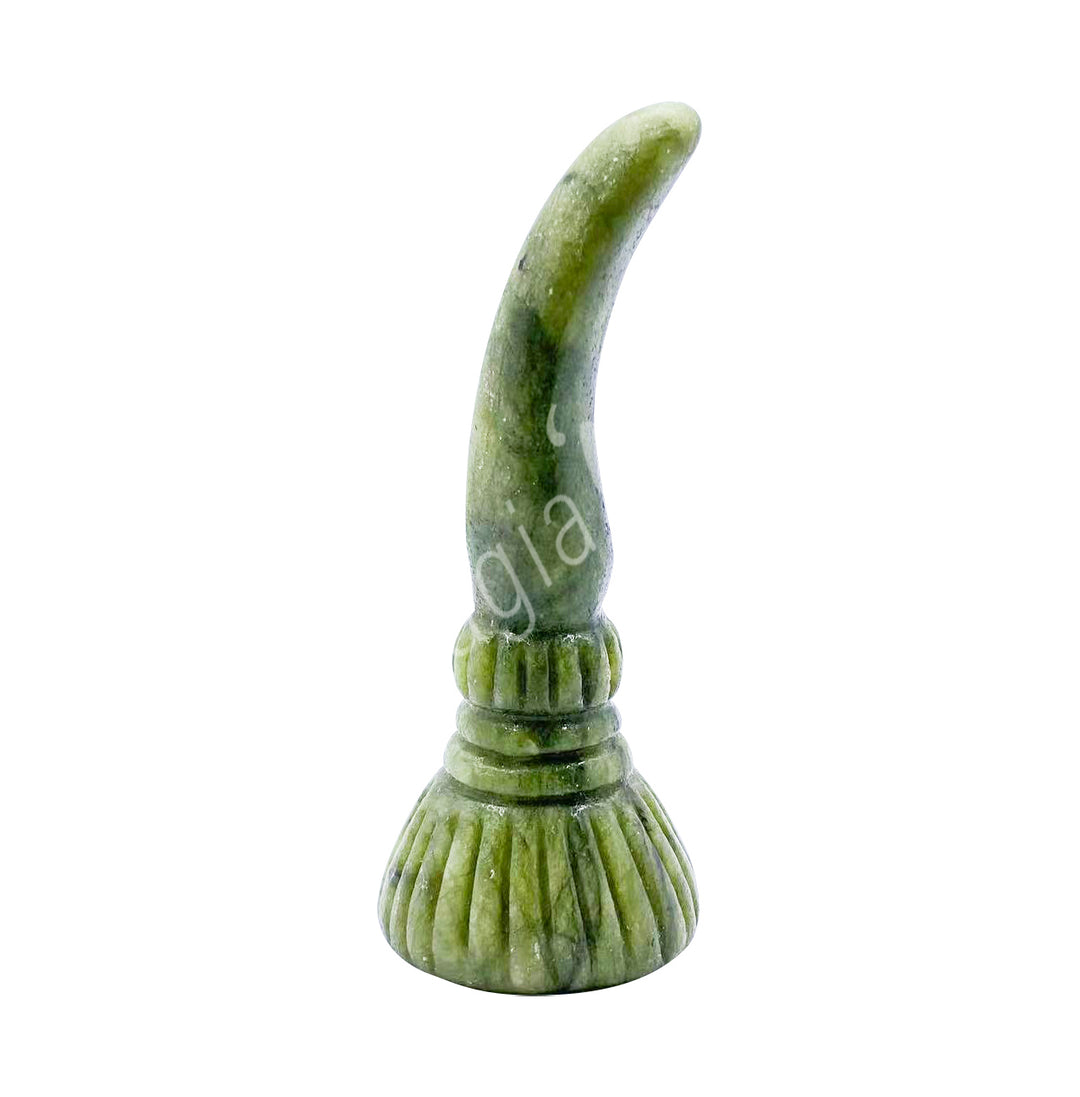 Figurine Witch's Broom Chinese Jade 3"