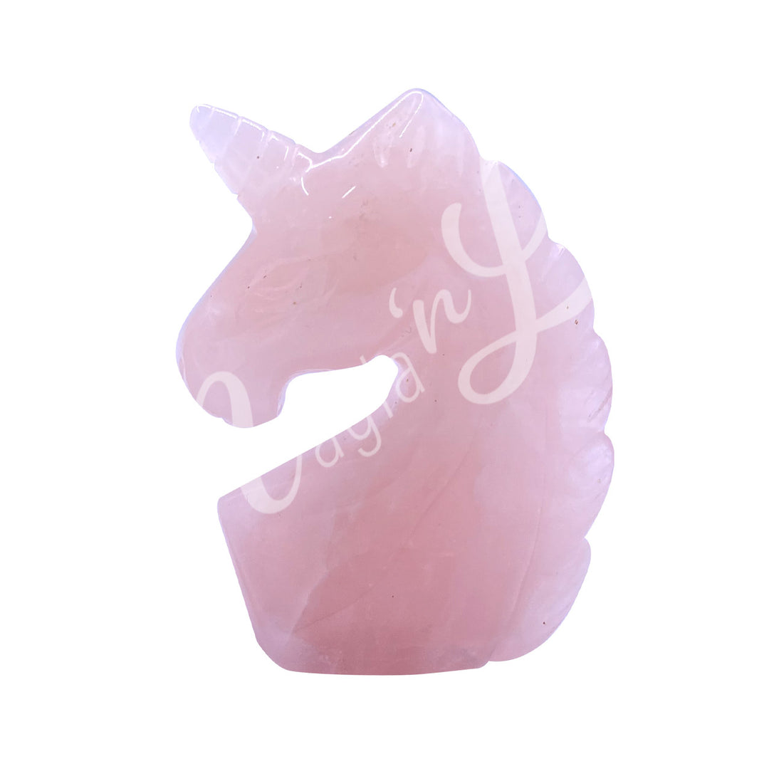 Figura Unicornio Cuarzo Rosa 2"