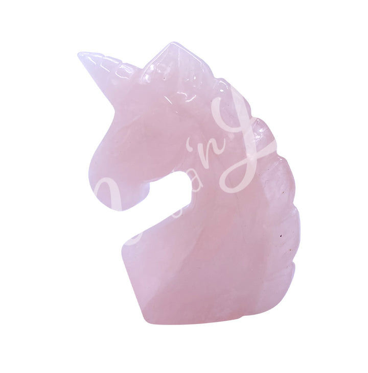 Figura Unicornio Cuarzo Rosa 2"