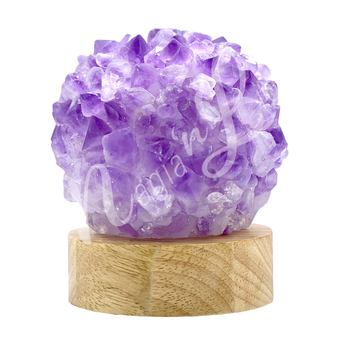 Lamp Amethyst Points 3.5"Dia. X 5"h