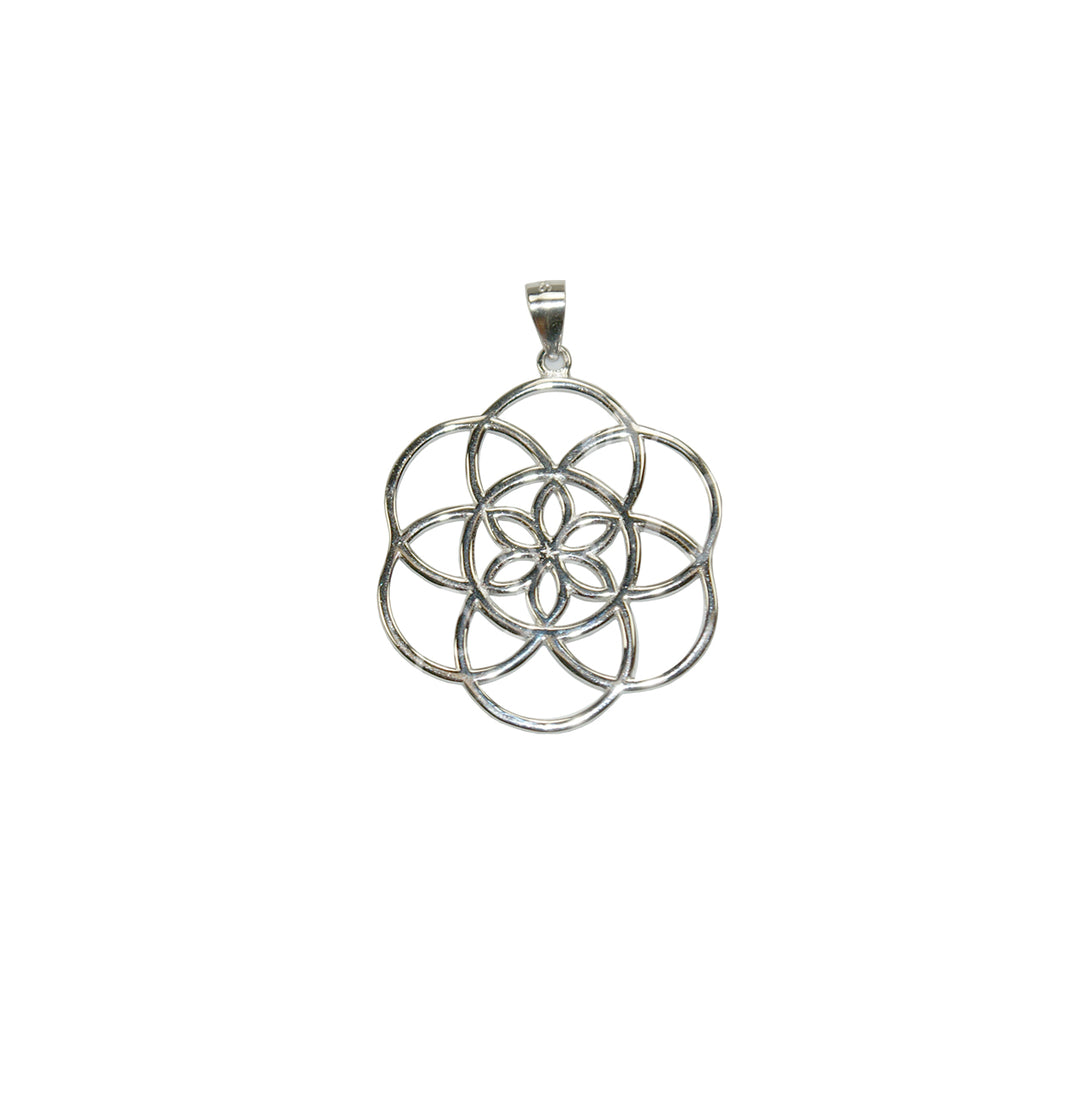 Sterling Silver Pendant Seed of Life 1"