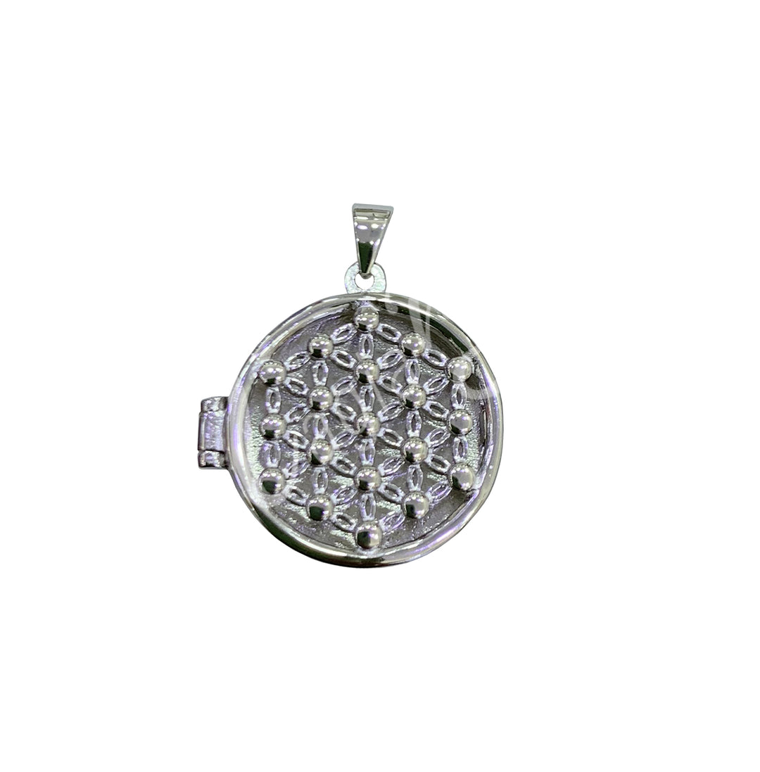 Sterling Silver Pendant Locket Flower of Life