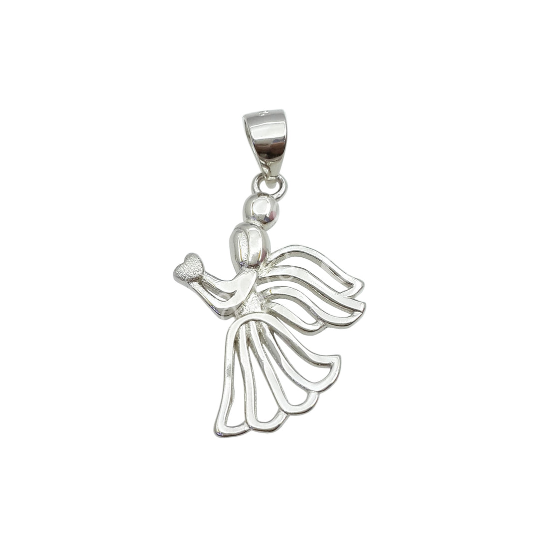 Sterling Silver Pendant Angel 1″H X 0.75″W