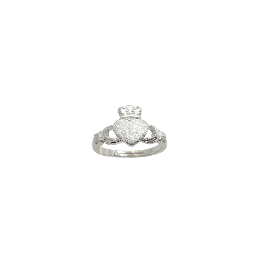 Anillo de Plata de Ley Celta Claddagh Ajustable 0.5″w