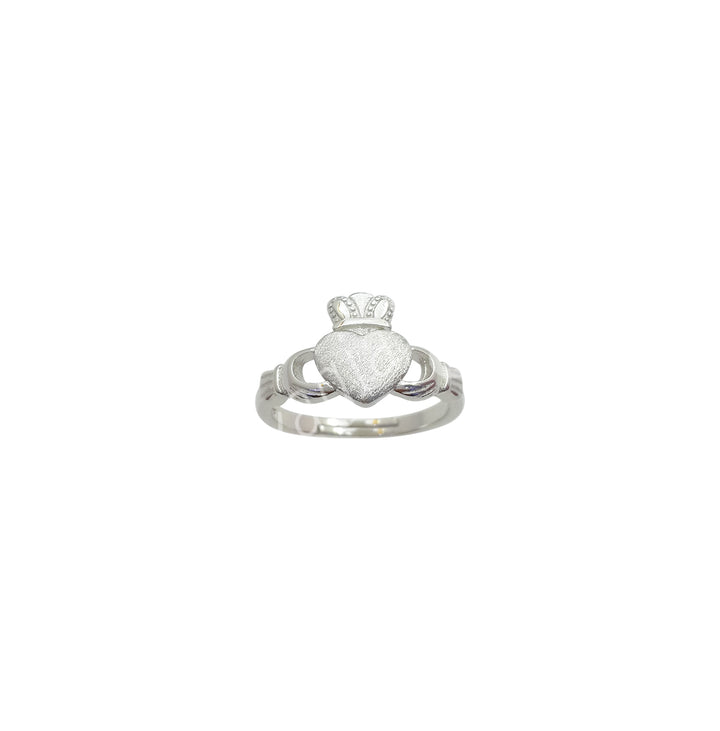 Sterling Silver Ring Celtic Claddagh Adjustable 0.5″w