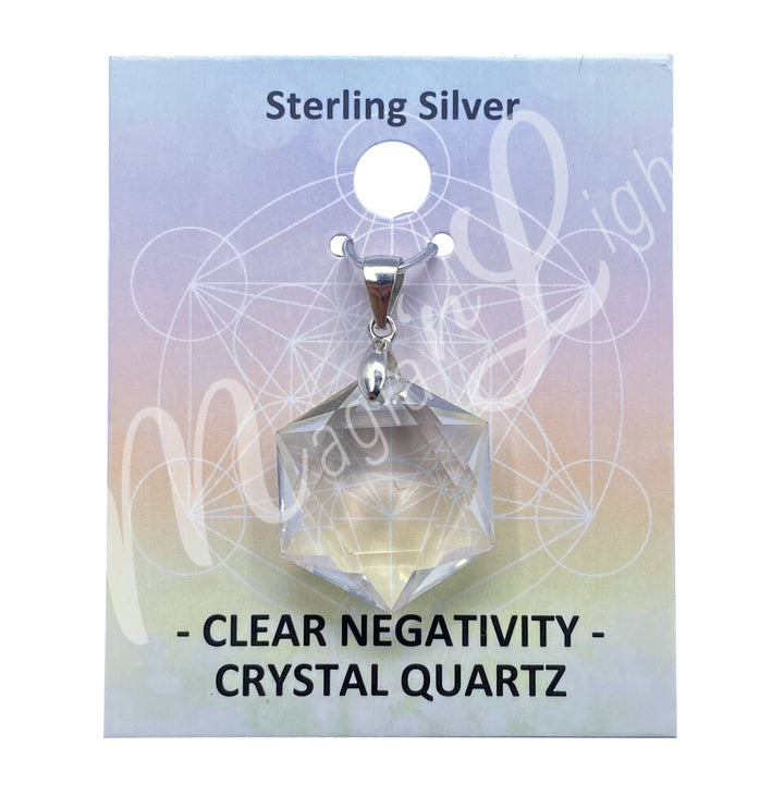 Sterling Silver Pendant Hexagonal Crystal Quartz 21 X 18 X 7 mm